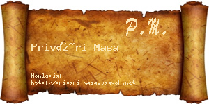 Privári Masa névjegykártya